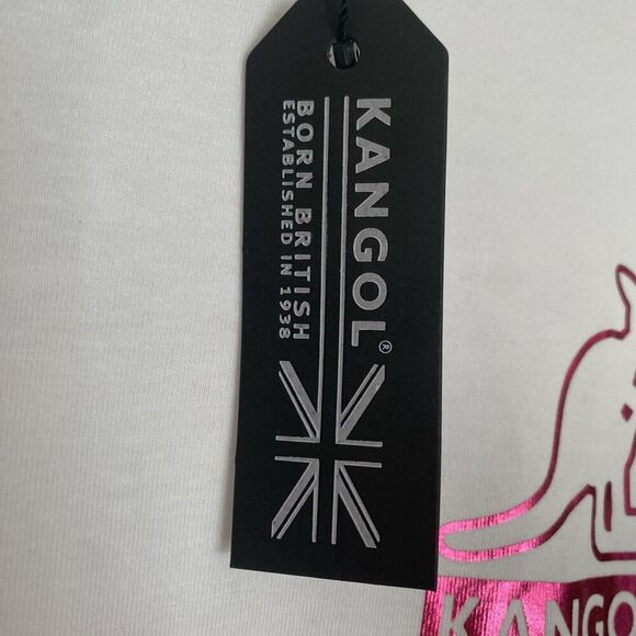 Kangol White T-Shirt With Pink Logo Unisex Size XL NWT - Picture 3 of 7